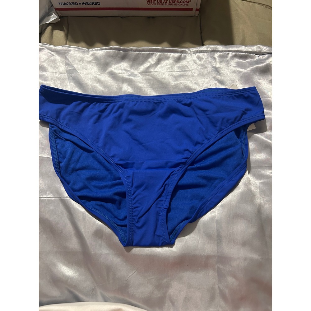 Leilani Womens Royal Blue Bikini Bottoms Swimwear Solid N720040 Size 14 NWT